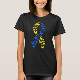 World Down Syndrome Day T21 Butterfly Ribbon Kids T-Shirt