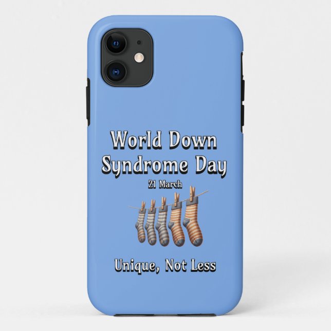 World Down Syndrome Day.  Unique not Less Case-Mate iPhone Case (Back)