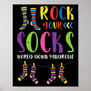 World Down Syndrome Rock Your Socks Awareness Men  Poster