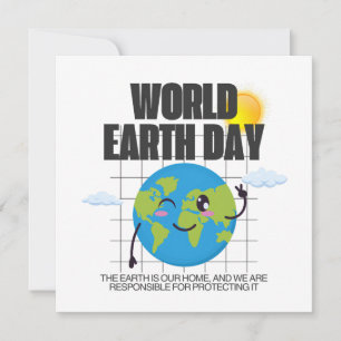World Earth Day - April 22   Protect Our Planet Holiday Card