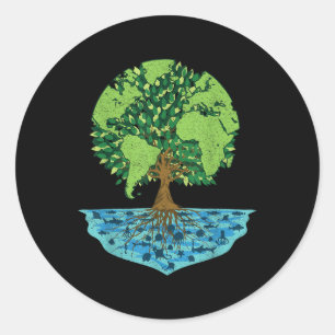 World Earth Day Save The Forest Seas Nature Enviro Classic Round Sticker