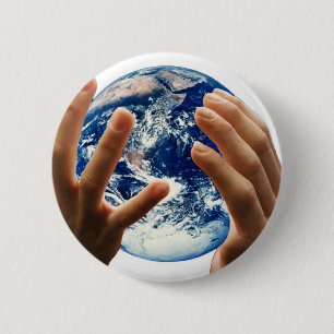 world / earth is mine 6 cm round badge