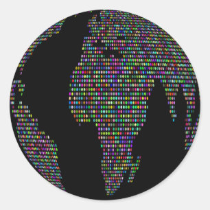 world earth planet globe map classic round sticker