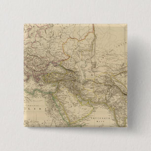 World Eastern Hemisphere Map 15 Cm Square Badge