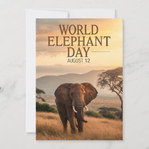 World Elephant Day African Savanna Art Holiday Card