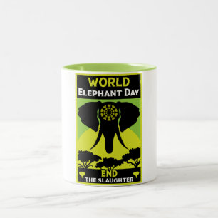 World Elephant Day Friday 12 August T-Shirt Two-Tone Coffee Mug