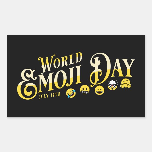 World Emoji Day Rectangular Sticker (Front)