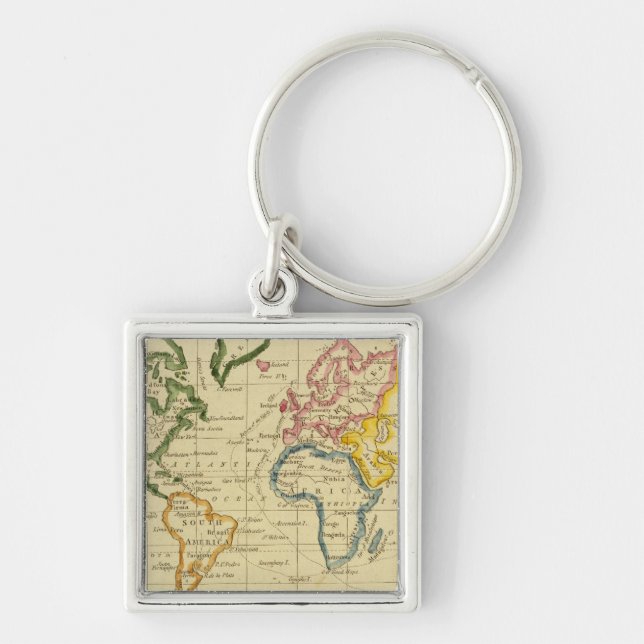 World engraved map key ring (Front)