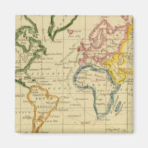 World engraved map magnet