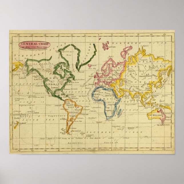 World engraved map poster (Front)
