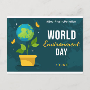 World Environment Day 5 June Planet Earth Postcard