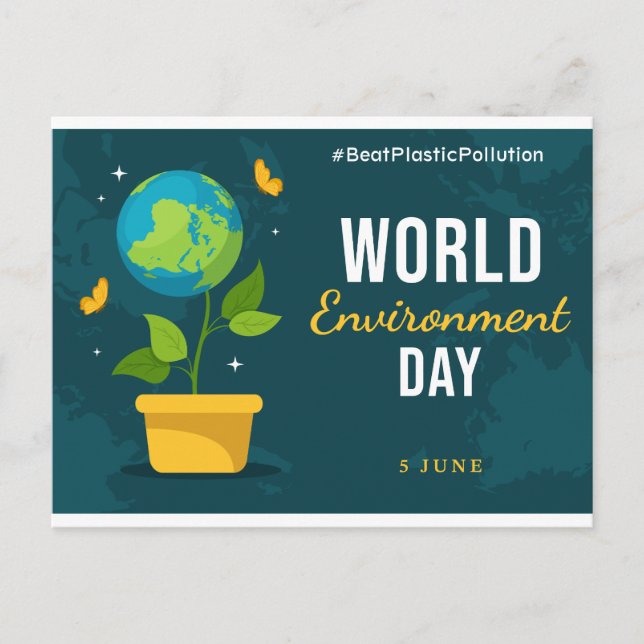 World Environment Day 5 June Planet Earth Postcard (Front)