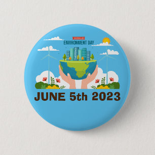 World Environment Day customizable custom 6 Cm Round Badge