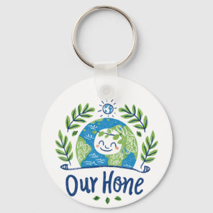 World Environment Day - Happy Earth Illustration Key Ring