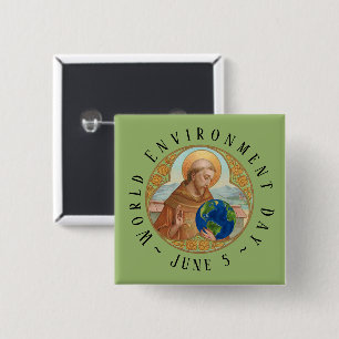 World Environment Day & St Francis of Assisi 15 Cm Square Badge