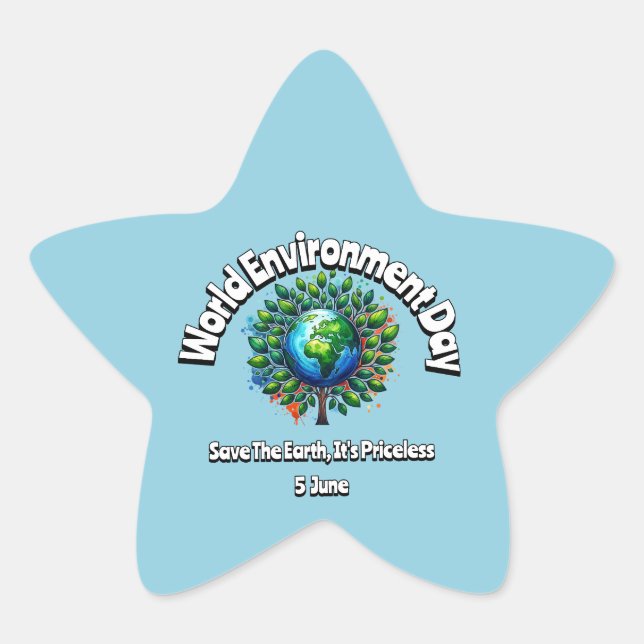 World Environment Day Star Sticker (Front)