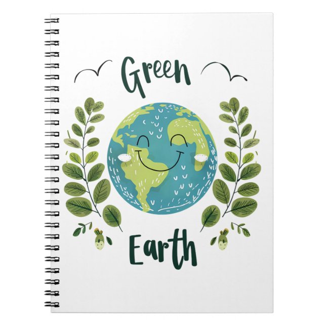 World Environment - Smiling Earth with Green Earth Notebook (Front)