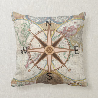 World Explorer Compass Rose Cushion