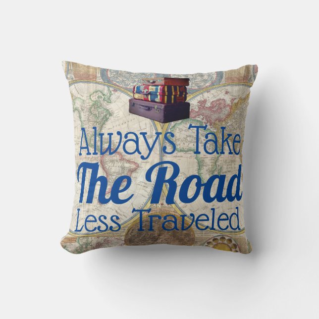 World Explorer Road Less Travelled Cushion (Front)