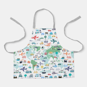 World Explorer Transportation World Map Apron