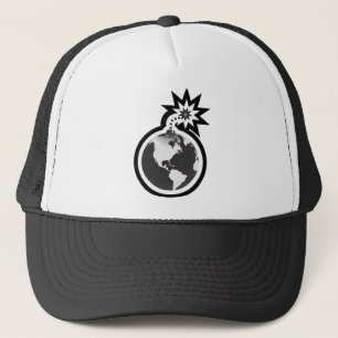 World Explosion Logo Black / White Trucker Hat