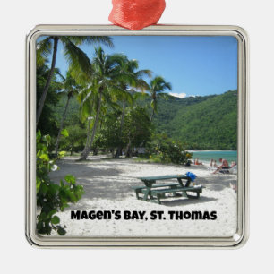 World famous Magen's Bay, St. Thomas Metal Ornament