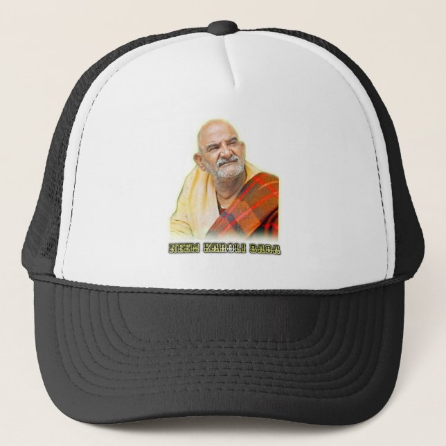 World famous Saint  Neem Karoli Baba  ji Trucker Hat (Front)