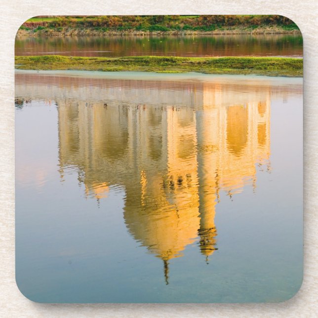World famous Taj Mahal temple reflection at Coaster (Front)