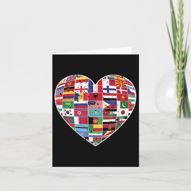 World Flags Earth Day  Card (Front)