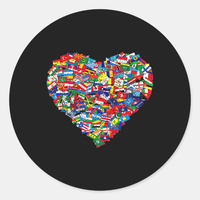 World Flags Earth Day  Classic Round Sticker (Front)