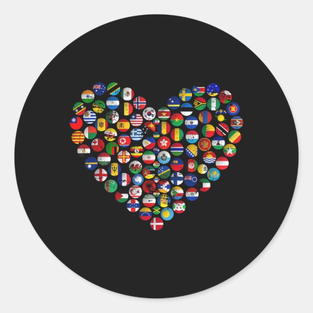 World Flags Earth Day Classic Round Sticker (Front)
