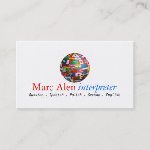 World Flags Interpreter Translator Business Card