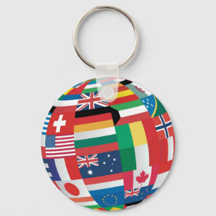 World Flags Key Ring