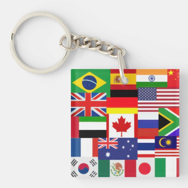 World Flags  Key Ring (Front)