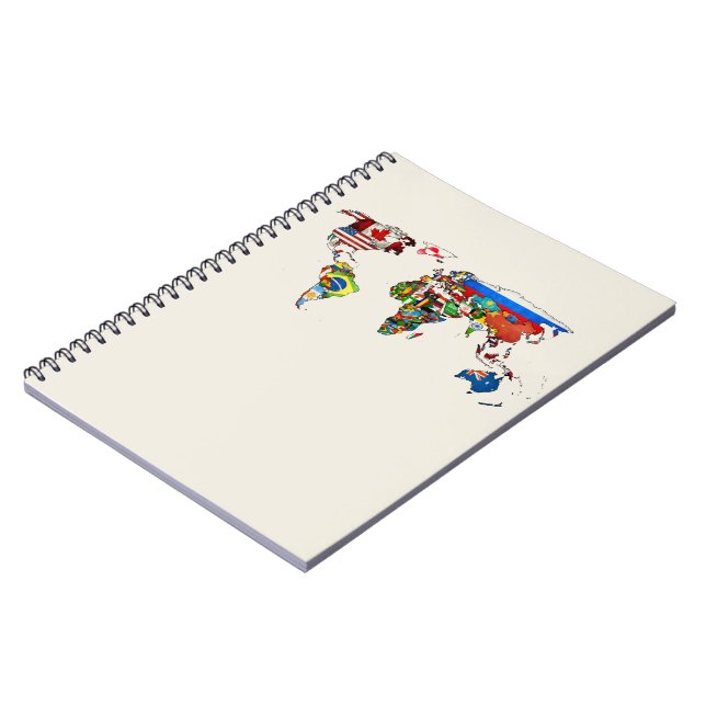 World Flags Map Notebook (Left Side)