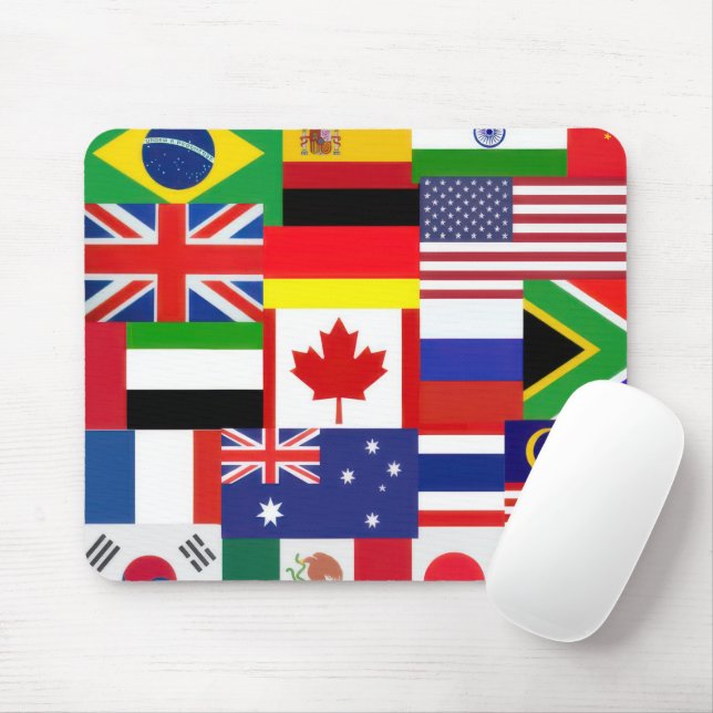 World Flags Mouse Pad (With Mouse)