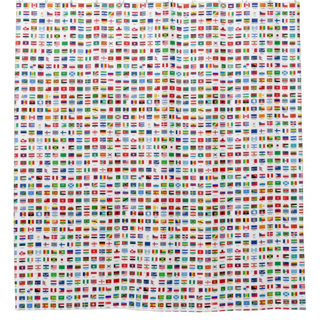 world flags shower curtain (Front)