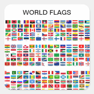 World Flags Square Sticker