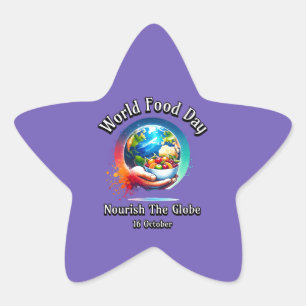 World Food Day. Nourish the Globe. Star Sticker