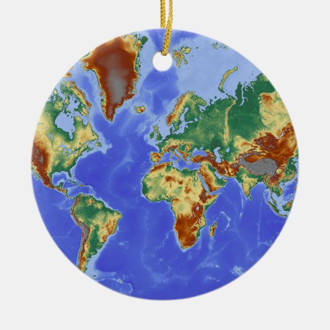 World Geographic International Map Ceramic Ornament (Front)