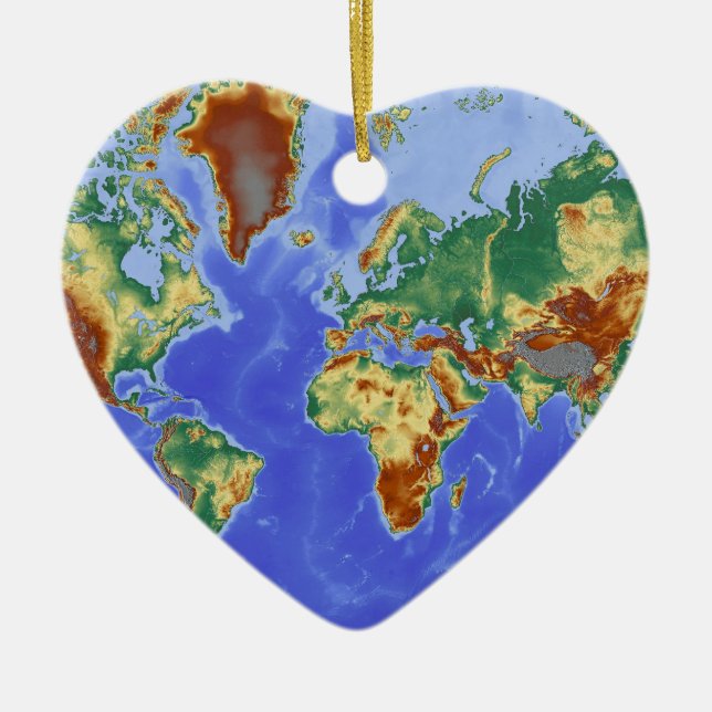 World Geographic International Map Ceramic Tree Decoration (Front)