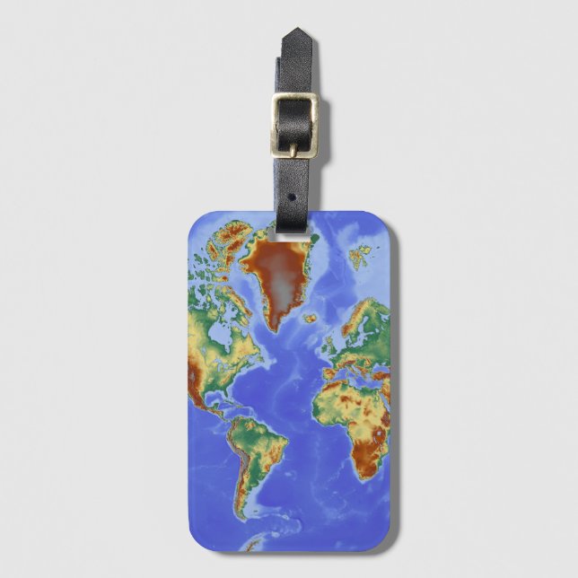 World Geographic International Map Luggage Tag (Front Vertical)