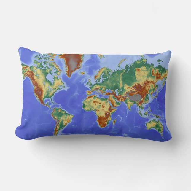 World Geographic International Map Lumbar Cushion (Front)