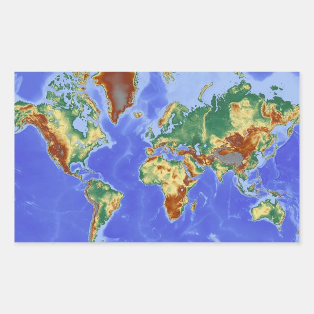 World Geographic International Map Rectangular Sticker (Front)