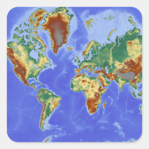 World Geographic International Map Square Sticker