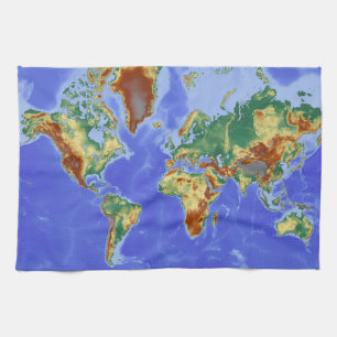 World Geographic International Map Tea Towel