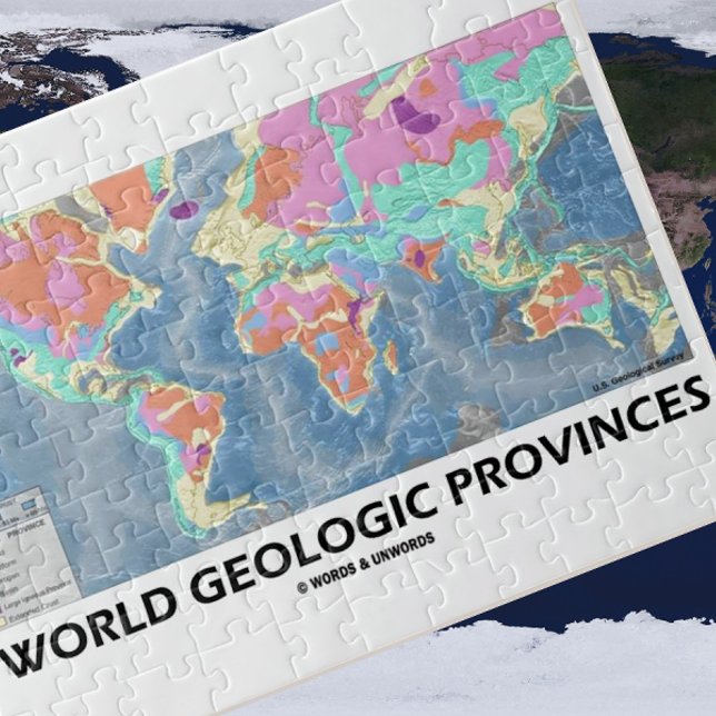 World Geologic Provinces (World Map Geology) Jigsaw Puzzle (World Geologic Provinces jigsaw puzzle for any geologically inclined person)