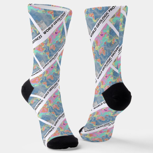 World Geological Provinces World Map Geology Socks (Angled)