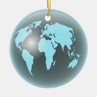World Glass Globe Ceramic Ornament