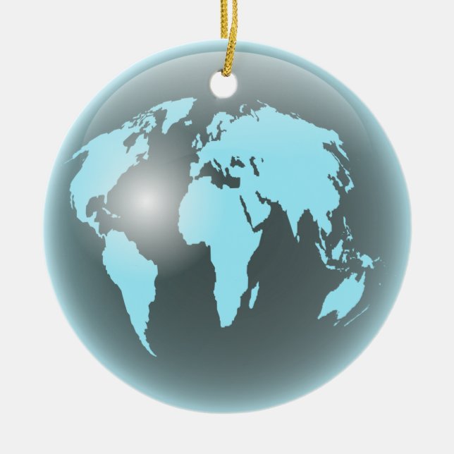 World Glass Globe Ceramic Ornament (Front)